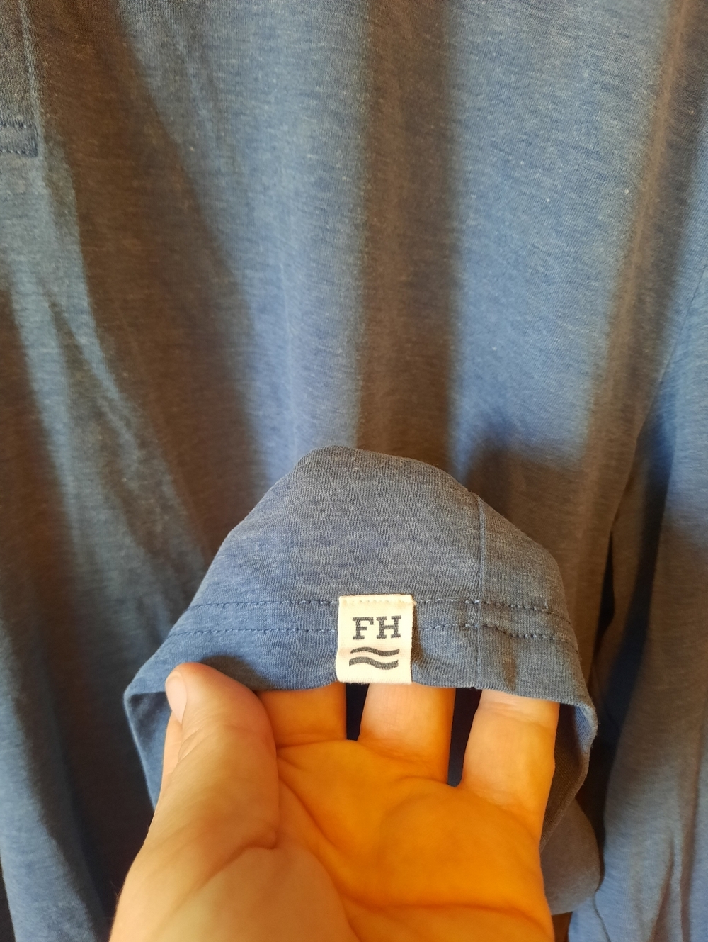 Fair Harbor Sun Protection UPF 50+ Dusty Blue Long Sleeve Henley T-shirt Size 2X - Picture 6 of 8
